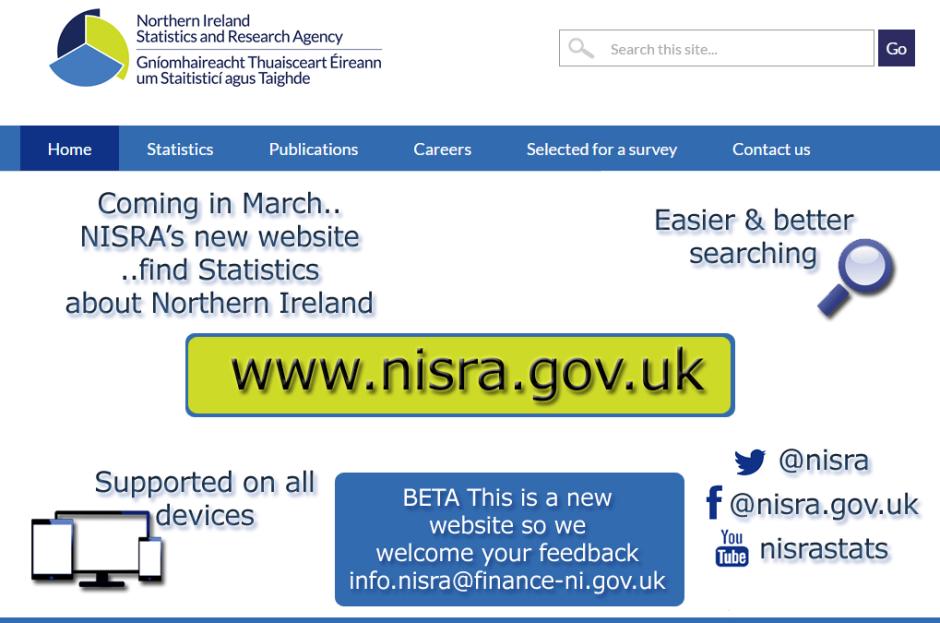 NISRA new website NISRA new website